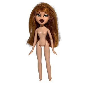 Bratz Meygan Xpress It 2002 Green Eyes Burgundy Lips Nude Doll Only MGA
